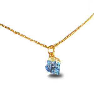 Collar con colgante de labradorita azul Natural, joyería de piedras de nacimiento de 8-10mm, oro galvanizado, chapado en oro y plata 925 - Product Image 2