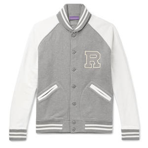 Varsity Jacket Gris Coton Polaire Bomber Letterman College Jacket Hommes Varsity Jacket 2025 - Product Image 5
