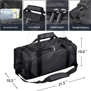 Bolsa de lona de gimnasio impermeable con logotipo personalizado para bolsa de deportes de viaje de gran capacidad unisex - Product Image 4
