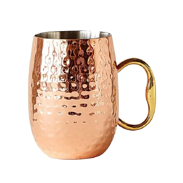 Moscow Mule Copper Coated Mug Copper Plated Engraved Beer Drinking Mug For Metal Handmade Copper Mug With High Quality