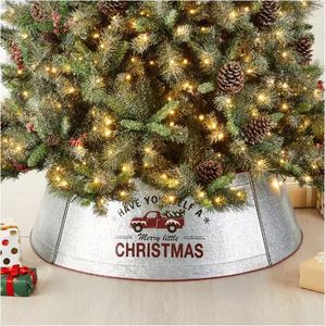 Decorative Galvanized metal <b>tree</b> collar Christmas decoration <b>tree</b> <b>stand</b> classy inspired decor for home new year Xmas party 2023 - Product Image 4
