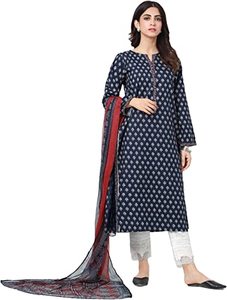 Akistered akistani tylish, se puede lavar, 3 piezas de césped bordado cosido indio Salwar kameez listo para usar - Product Image 6