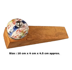 Butoir de porte en bois avec boutons en céramique - Product Image 2