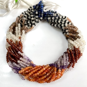 Perles de rondelle à facettes de pierres précieuses multiples Perles de gros de pierres précieuses naturelles de bonne qualité pour la fabrication de bijoux - Product Image 1