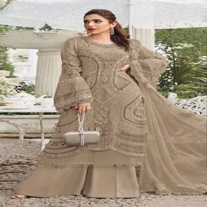 Traje Salwar de Georgette Sintética con Bordado Múltiple, Especial para Eid, Compra en Línea en India, Fabricante de Moda Femenina - Product Image 1