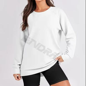 2025 femmes automne vêtements logo personnalisé femmes pull à capuche blanc couleur unie à capuche sweats décontractés - Product Image 1