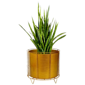 Soportes de maceta de oro de Metal hechos a mano de gran oferta para decoración de oficina de balcón de casa al aire libre a bajo precio - Product Image 6