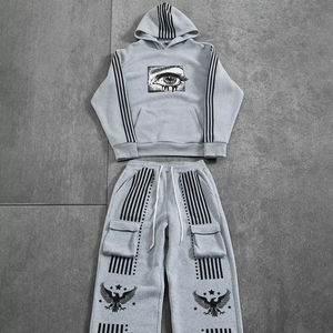 Hoodie Sweatshirt And Drawstring Waist Pants Casual Suit <b>Men</b> Graphic Sweatsuit <b>Set</b> <b>Men</b> Streetwear <b>Set</b> <b>Men</b> Grey Sweatsuit - Product Image 1