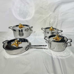 Professional Cooking <b>Pans</b> <b>Set</b> 304 <b>Stainless</b> <b>Steel</b> Kitchen Decor Casserole with Hammered Finish Pumpkin Lid Kitchen Tools - Product Image 2