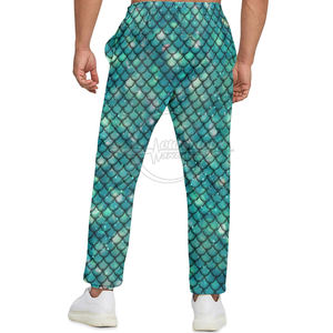 Pantalon de survêtement décontracté à quantité minimale de commande basse pour hommes, en coton à sublimation, taille haute, vêtements d'extérieur droits - Product Image 3