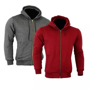 Sweats à capuche pour hommes avec fermeture éclair, en coton mélangé, basiques, de haute qualité, lourds, surdimensionnés, vêtements d'hiver, vente en gros OEM - Product Image 6