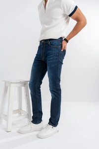 กางเกงยีนส์ของผู้ชายกางเกงผ้าฝ้ายมีกระดุมตกแต่งสำหรับฤดูหนาว - Product Image 6