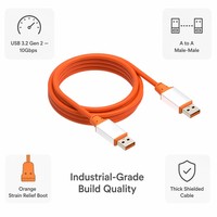 Kabel Data USB 3.2 Gen 2 Tipe A Male ke Tipe A Male 10Gbps 1M 2M 3M 3.0 ke Kabel A untuk Peralatan Industri OEM