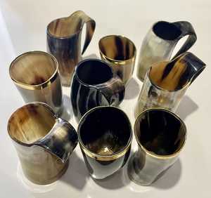 Vajilla Artesanal Tradicional MN EXPORTS, Vaso de Cuerno de Búfalo Pulido, Vajilla Rústica para Bar, Vaso de Cuerno Natural, Duradero, Estilo Antiguo - Product Image 3