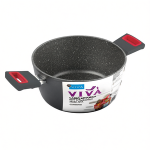 Cacerola de Aluminio Antiadherente (24cm) VIVÀ Gris y Rojo 2254 - Product Image 2