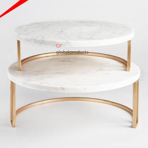 Handmade Eco Friendly 2 Tier Round Marble <b>Cupcake</b> <b>Stand</b> for Home Decor Dessert <b>Stand</b> - Product Image 3