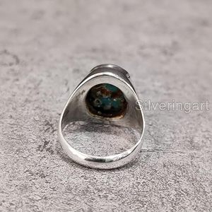 Anillo para Hombre al por Mayor, Nuevo, con Piedra Preciosa de Turquesa Natural, Piedra de Nacimiento de Diciembre, Anillo Pequeño para Hombre, Joyería de Plata de Ley 925 - Product Image 6