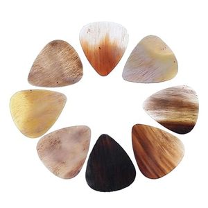 Púas de guitarra de cuerno de búfalo natural y cuerno de buey para músicos, elegantes púas de guitarra acústica de arce hechas a mano - Product Image 2