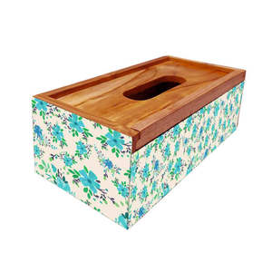 Classic Style Wooden MDF <b>Tissue</b> <b>Paper</b> Holder Box <b>Gold</b> Printed with Glossy Finish for Home or Office - Product Image 1