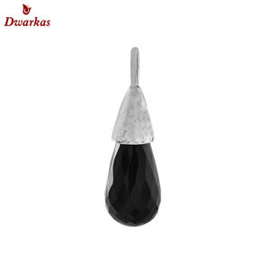 จี้โอนิกซ์สีดำธรรมชาติที่นิยมมากที่สุด925สเตอร์ลิงเงินอัญมณีเสน่ห์เนื้อสัมผัสสำหรับของขวัญ - Product Image 2