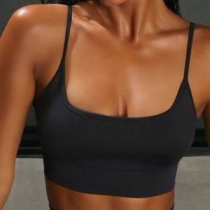 Soutien-gorge de sport en polyester spandex de haute qualité pour femmes séchage rapide léger Logo personnalisé grande taille pour les entraînements de course de yoga unis - Product Image 4