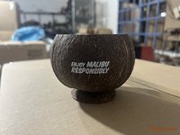 Tasses et soucoupes à thé vintage en coquille de noix de coco naturelle été 2024, capacité 500-700 ml, marque EUTECH pour glaces et boissons EUD002