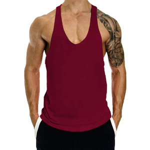 Oversized Men's Light Cotton Workout Gym Tank Top Sleeveless Cut Off Muscle Shirts <b>Tshirts</b> Custom Logo Loose Fit Tees OEM - Product Image 3