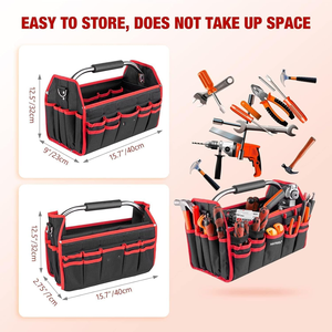 Bolsa <span class=keywords><strong>de</strong></span> Herramientas Plegable Impermeable Personalizada, Grande y Vacía, con Correa <span class=keywords><strong>de</strong></span> Hombro Ajustable y Asa <span class=keywords><strong>de</strong></span> Transporte, para Electricistas Domésticos - Product Image 2