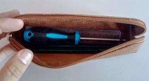 Da chính hãng chất lượng cao bền chủ bút trường hợp với biểu tượng tùy chỉnh cao cấp bút chì trường hợp đối với món quà - Product Image 6