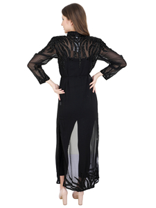 ชุดเดรสอาบายาของผู้หญิงแบบเปิดสไตล์อาหรับชั้นสูงของ2024ชุดเดรสแขนยาวประดับลูกปัดสไตล์โมร็อกโกคาฟตันระบายอากาศได้ดีสำหรับงานปาร์ตี้ที่ทันสมัยที่สุด - Product Image 5