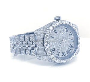 Reloj automático de lujo totalmente helado VVS Clarity Lab crecido CVD Diamond Acero inoxidable esfera romana calendario mecánico reloj de marca - Product Image 2