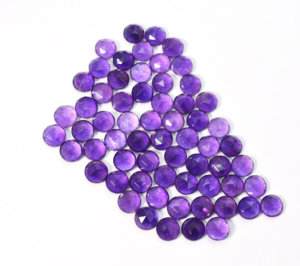 Améthyste naturelle ronde facettée taille rose 115,85 carats 65 pièces 8 mm lot - Product Image 2