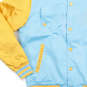 Chaqueta Bomber de Béisbol Varsity Azul y Blanca de la Universidad del Sur, Clásica, Bicolor, Satinada, Unisex, para Fans - Product Image 2