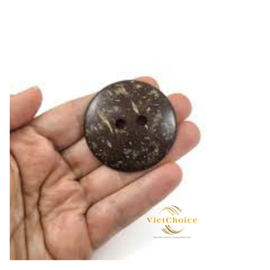 กระดุมเปลือกมะพร้าวสไตล์วินเทจจากเวียดทีพี ผลิตจากวัสดุธรรมชาติ เป็นมิตรต่อสิ่งแวดล้อม รูปทรงกลม ขัดเงา พร้อมโลโก้ปั๊มนูน มีหลายแบบให้เลือก - Product Image 6