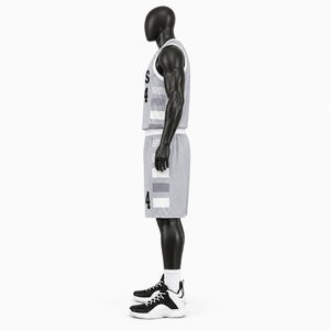 Uniforme de Baloncesto Personalizado para Hombre, Gris, Transpirable, de Malla, con Sublimación, de Alta Calidad, que Absorbe la Humedad - Product Image 4