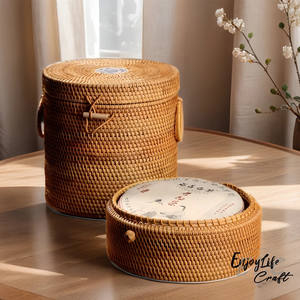 Cesta de almacenamiento de ratán de alta calidad, cesta de ratán para vajilla hecha a mano de Vietnam - Product Image 2