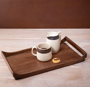 Bandeja de servicio de madera de acacia Bandeja de servicio de café decorativa de escritorio de alta calidad Venta superior - Product Image 5