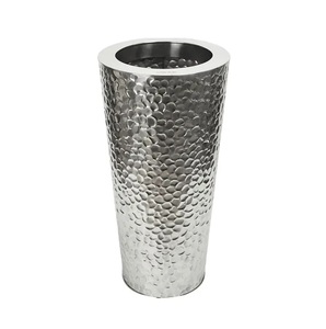best quality Aluminum Flower Vase With Hammered Finishing Handmade Flower Vase Indian Manufacturer and exporter IQBAL COLLECTION - Product Image 2