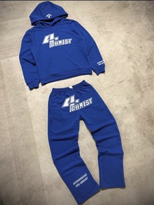 Conjunto de Sudadera con Capucha y Pantalones Deportivos de Felpa de Algodón Transpirable de 400g, Estilo Urbano, Holgado, para Hombre, Dos Piezas, Otoño/Invierno/Primavera - Product Image 3