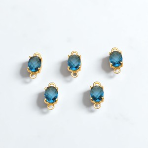 Pour pendentif en pierre précieuse topaze bleue 13x6mm ovale à facettes en argent Sterling plaqué or réglage bohème connecteur bricolage chrétien - Product Image 1