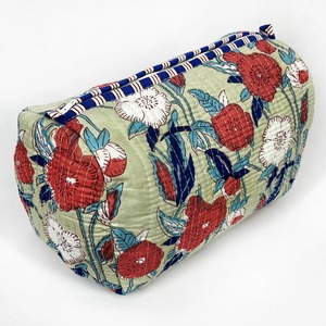 <b>Set</b> 3 Small Large Quilted Cotton Vintage Botanical Print Zipper Cases-Water Resistant Durable Eco-Friendly Customizable Makeup - Product Image 1