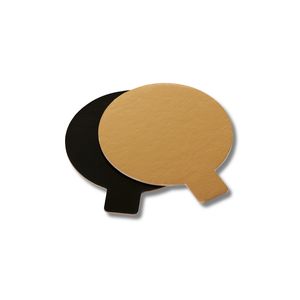 Made in Italy Laminado Desechable Redondo Negro y Oro Mini Cake Board Postre Monoportion Cartón Diferentes Tamaños - Product Image 1