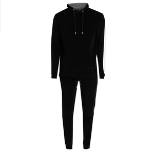 Survêtement à capuche épais et à la couleur personnalisée pour hommes, dernier modèle tendance, ensemble de 2 pièces de jogging uni - Product Image 2