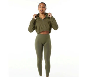 Sweat à capuche en polaire surdimensionné pour femme, personnalisé, décontracté, à capuche, court, élégant, confortable, 100% coton, écologique - Product Image 2