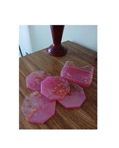 Colorful Resin coaster Set Handmade Craft for Festive Dining <b>Table</b> <b>protection</b> Stylish Premium Durable Reusable 5mm Heat - Product Image 6