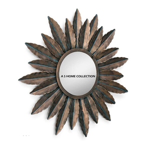 Aluminum Metal <b>Round</b> Shape Latest Look Design <b>Gold</b> Plated <b>Wall</b> <b>Mirror</b> Modern Look <b>Wall</b> Mounted - Product Image 4