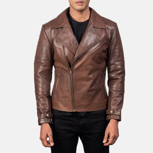 Nueva moda de piel de oveja de cuero genuino Top demandado botones chaqueta delgada de secado rápido profesional de fábrica chaquetas de cuero lavables - Product Image 1