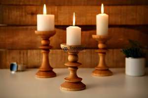 Premium Handmade <b>Wooden</b> <b>Candlestick</b> <b>Holder</b> Decorative Stand for Home Office and Gifting Tradebyd - Product Image 2