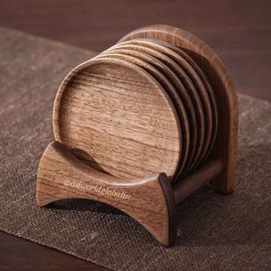 Sous-verres en bambou massif avec sets de table en bois, accessoires de café/thé gravés à la main, personnalisables pour la décoration intérieure et les cadeaux - Product Image 3