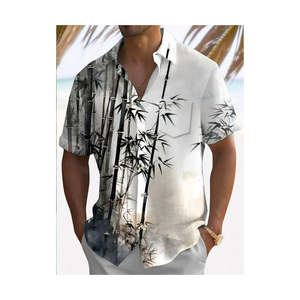 เสื้อเชิ้ตแขนสั้นผ้าฝ้ายถักสีพื้นสำหรับผู้ชายเสื้อทางการสำหรับฤดูร้อนดีไซน์ใหม่ - Product Image 3